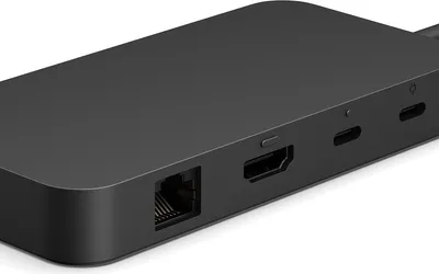Produktbild von Microsoft Surface USB4 Dock, Kabelgebunden, USB4, 1000 Mbit/s, Schwarz, 60 Hz, Kensington