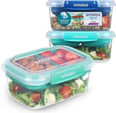 Zdjęcie produktu dla Pojemniki na żywność na wynos, pojemność 1 litr, zestaw 3 sztuk, hermetyczne, bez BPA