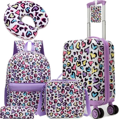 Productafbeelding van Kofferset voor kinderen - Met rugzak/lunchbox/etui/nekkussen - Handbagage