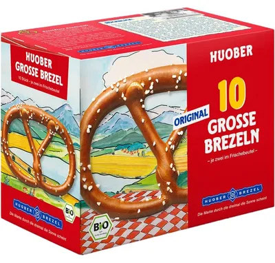Zdjęcie produktu dla Huober Organic Big Crunchy Pretzel Original Flavour 5 x 2 sztuki 200g