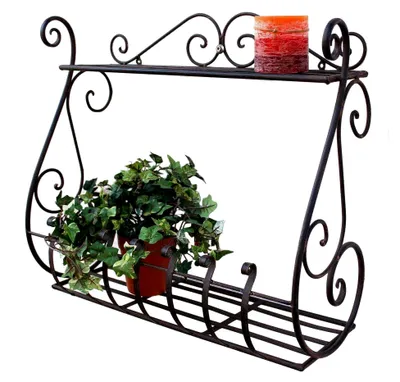 Produktbild von Wandblumenhalter Metall Schwarz 50 cm