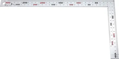 Produktbild von Shinwa 12560 Zimmermannswinkel 300x150mm - by FAMEX - Messwinkel Schreinerwinkel Winkelmesser, 8 Skalen (32587)