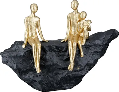 Produktbild von Gilde Skulptur, "Familie", Kunstharz, schwarz, goldfarben, VE 2, L. 6.5 cm, B. 24 cm, H. 16.5 cm 37458 4063387374580