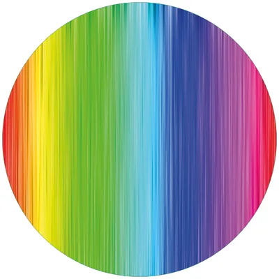 Produktbild von Wallario Premium Glasbild, freischwebende Optik, kräftige Farben, rund 50cm Durchmesser, Motiv Regenbogenmuster - Farben rot, gelb, grün, blau, pink und rot