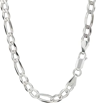 Produktbild von 45cm Figarokette 925 Silber 3+1 Glieder 4,8mm breites Halskette Silberkette