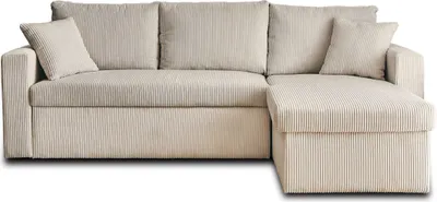 Produktbild von Best Möbel Cyrus - Ecksofa beidseitig montierbar 4-Sitzer - schlaffunktion und Bettkasten - aus Cordstoff , Beige