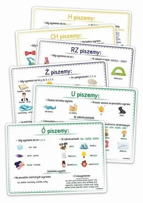 Produktbild von Plansze edukacyjne A4 - Ortografia 6 kart