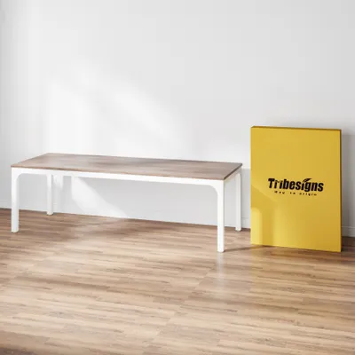 Produktbild von Tribesigns Schreibtisch Computertisch 200x70x 5 cm Doppelter langer Schreibtisch,PC Tisch Bürotisch Arbeitstisch Esstisch Büro-Möbel, Eiche