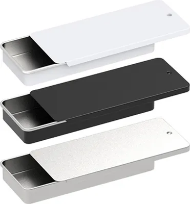 Produktbild von 1/3-teilige Metall-Aufbewahrungsbox, glatte Kanten, gratfrei, kompaktes Design, tragbar, mehrzweck, rechteckig, leer, Mini-Metall-Blechdose