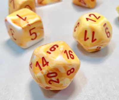 Produktbild von Chessex - Festive - 7-Die Set - Sunburst/Red