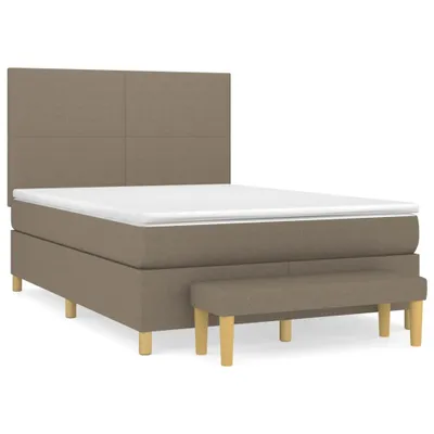 Produktbild von Boxspringbett mit Matratze Taupe 140x200 cm Stoff