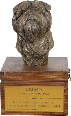 Produktbild von Affenpinscher - Eine Ascheurne für Hunde mit einer Statuette, eine kleine Urne für Hunde, eine personalisierte Urne mit dem Porträt eines Hundes von der Marke Art-Dog.