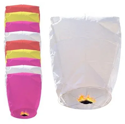 Himmelslaternen, bunt, 10 Stück, Ø 33 cm, Höhe 86 cm