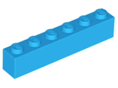 Produktbild von Lego® 50 Stück 3009 Stein Brick 1x6 Part Basic Steine 50 Dunkles Azurblau