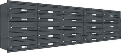 Produktbild von 25er Briefkasten Anlage Unterputz Montage RAL 7016 Anthrazit
