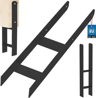 Produktbild von KOTARBAU® H-Pfostenträger zum Einbetonieren 140 mm / 600 mm aus verzinkter pulverbeschichteter Stahl Schwarz Pfostenanker Balkenschuhe Stützenfuß Pfostenschuh mit Betonanker Stahlträger Stahlanker