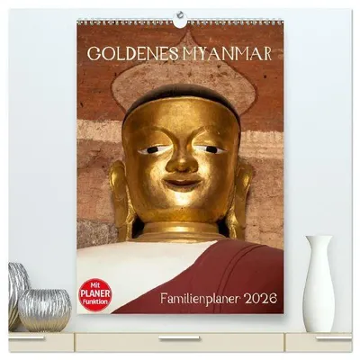 Produktbild von Goldenes Myanmar - Familienkalender 2026 (hochwertiger Premium Wandkalender 2026 DIN A2 hoch), Kunstdruck in Hochglanz