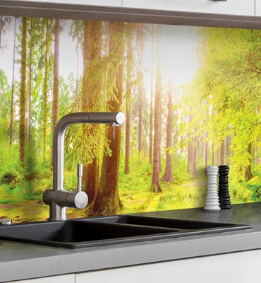 Produktbild von Küchenrückwand selbstklebend Wald Spritzschutz Folie 220 x 60 cm Folie 0,2mm