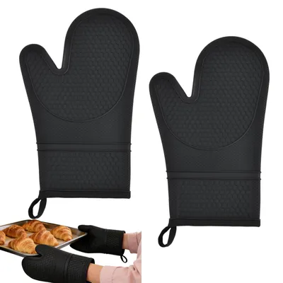 Immagine prodotto di Guanti da forno in silicone resistenti al calore, con protezione in cotone