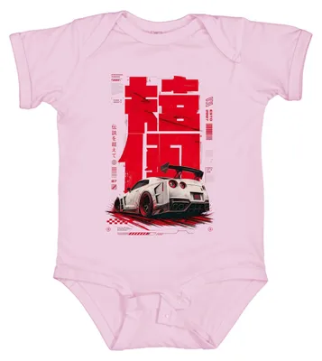 Productafbeelding van Beyond the Legend R35 GTR, Japanse sportauto, Y2K, "Godzilla", driftauto, babykleding, roze, maat 0/3