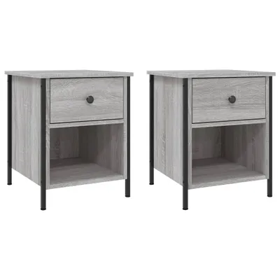Produktbild von Eleganten-Stil Nachttisch, 2er Set, Beistelltisch,Modernes Design, Grau Sonoma 40x42x50 cm Holzwerkstoff - Nachttische & -schränke - Möbel26
