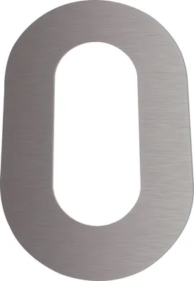 Produktbild von Hausnummer 0 - Höhe 120 mm, mit 2 Gewindenocken M5, Edelstahl
