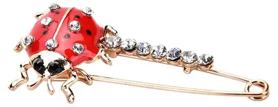 Produktbild von Vintage Strass Tier-Brosche Damen Anstecknadel Pin Schal-Clip Mode Party Schmuck Accessoire - Metallfinish: Roségold glänzend dekoriert