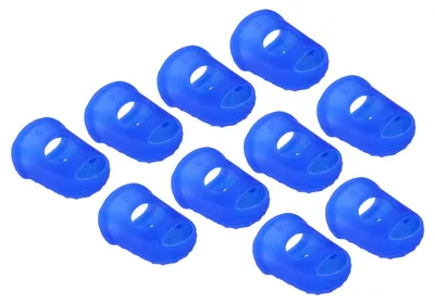 Silikon-Fingerspitzen 15 Stück, XS, blau, für Gitarre & Nähen