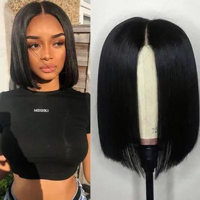 Produktbild von Kurze, glatte Bob-Perücken mit Lace-Closure oder Lace-Front