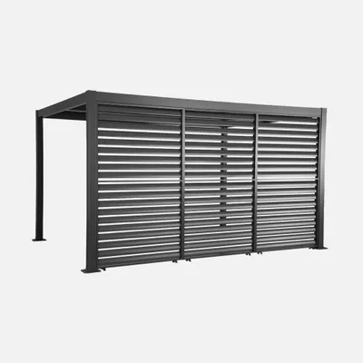 Produktbild von sweeek - Pergola mit Lamellendach Palace 3x4m + 3 Lamellenwände 130cm - Anthrazit
