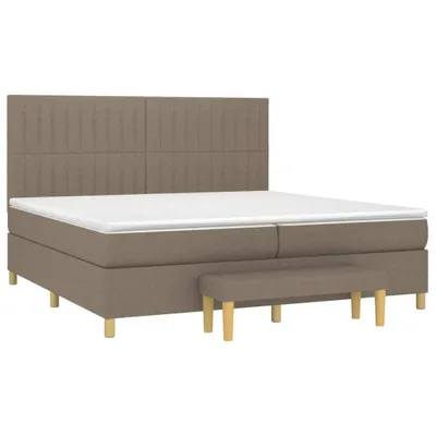 Produktbild von Boxspringbett mit Matratze Taupe 200x200 cm Stoff