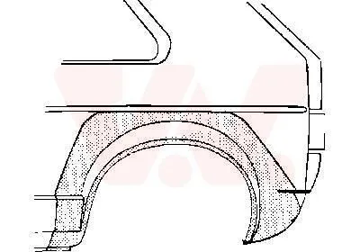 Image de VAN WEZEL Panneau latéral arrière droit (5810.46) pour VW Golf I | Panneau latéral