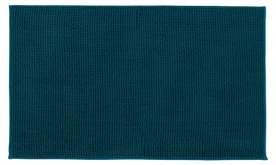 Image de Tapis de bain GÖZZE en chenille 50 x 70 cm, revêtement antidérapant, couleur pétrole