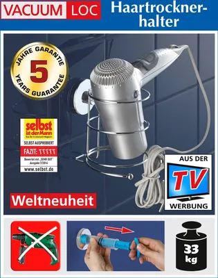Produktbild von Vacuum-Loc Haartrocknerhalter