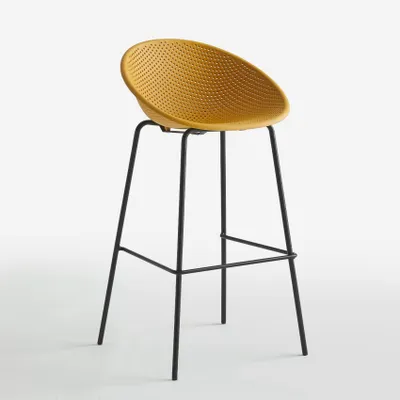 Produktbild von Hoher Hocker 73cm in modernem Design für die Küche,  Bar oder Restaurant Flaund - Gelb