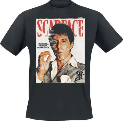 Produktbild von Scarface Oversize T-Shirt Herren Magazine Cover - Oversize schwarz L