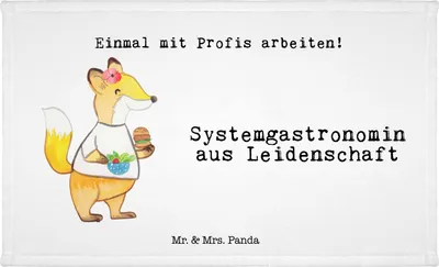 Produktbild von Mr. & Mrs. Panda Handtuch Systemgastronomin Leidenschaft - Weiß - Geschenk, Klein, buntes, Gästehandtuch 30x50, Gästetuch, badezimmer