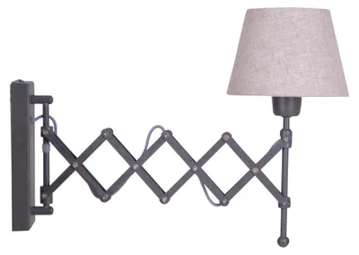 Image de Applique, métal, tissu, marron, réglable, L 23 cm