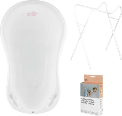 Produktbild von Babywanne, Gestell, Abfluss – Weiß