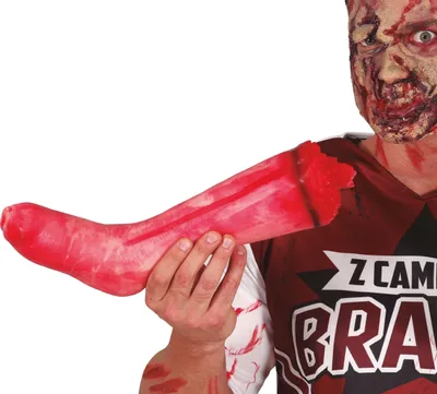 Productafbeelding van Halloween, schokkende horroraccessoire, bloedig been, enge decoratie, feestaccessoire, realistisch, gedetailleerd, griezelige, afgehakte scène, kleur: naturel