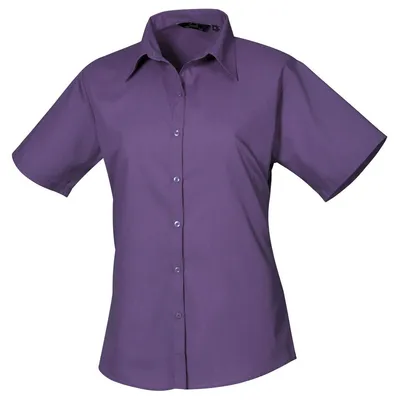 Produktbild von Premier - Bluse für Damen, Popelin, kurzärmlig LT5109 (XL) (Pink)