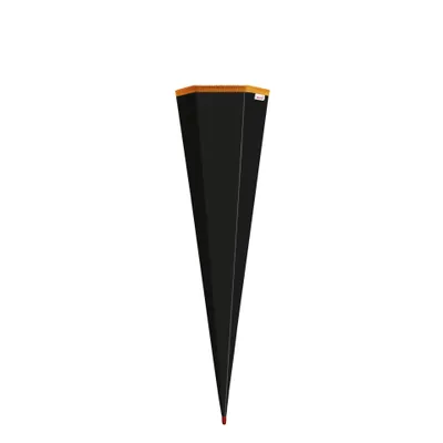 Produktbild von Schultüten-Rohling zum Basteln schwarz - 85 cm 6-eckig - mit Rot(h)-Spitze ohne Verschluss