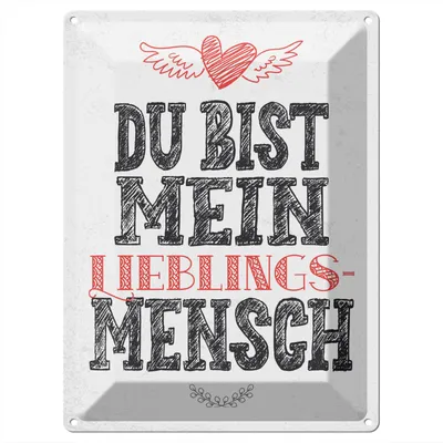 Produktbild von Blechschild Wandbild in : Brillante Farben, Größe 30 x 40 cm Motiv Blechschild Spruch Du bist Lieblingsmensch mein Engel 30x40cm