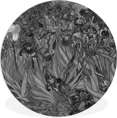 Produktbild von MuchoWow® Rundes Wandbild - Runde Bilder Die Schwertlilien - Vincent van Gogh Ø 90 cm Kreis Wanddekoration Kunststoff - Wandkreis - Wandschmuck - Wand-Kreis - Wohnzimmer - Bild - Runde - Wanddeko - Dibond - Kunstdrucke