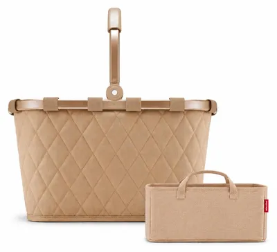 Produktbild von reisenthel Carrybag frame Einkaufskorb Tragekorb rhombus ginger 22L BK6046 + Organizer twist coffee