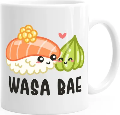 Produktbild von Kaffee-Tasse Wasa Bae Wasabi Wasabae Sushi Valentinstag Valentinstag Geschenk MoonWorks® weiß unisize
