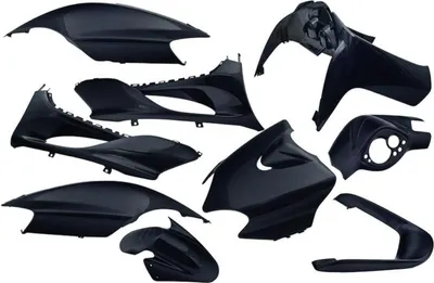 Produktbild von Verkleidungskit EDGE 9-teilig schwarz metallic für MBK Mach G, Yamaha Jog R, Jog RR 50ccm 2T
