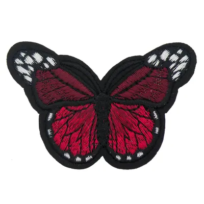 1 Schmetterling Aufbügler, Applikation dunkelrot