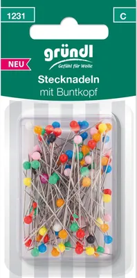 Produktbild von Gründl Stecknadeln mit Buntkopf 100 Stück