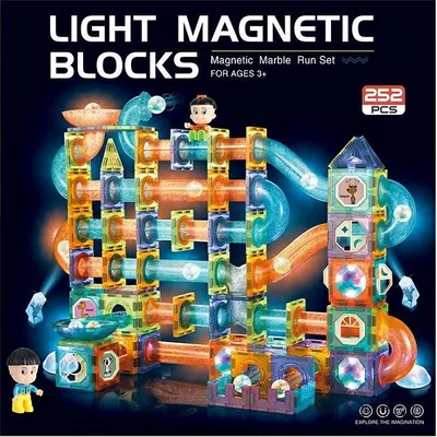 Image de GOTEL BK1 BLOCS MAGNETIQUES PISTE DE BILLES GLORIEUSES 252 pièces